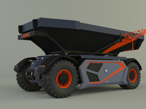 Kamaz unmanned cargo truck Model 3D