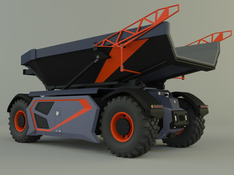 Kamaz unmanned cargo truck Model 3D