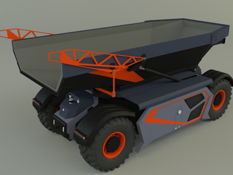 Kamaz unmanned cargo truck Model 3D