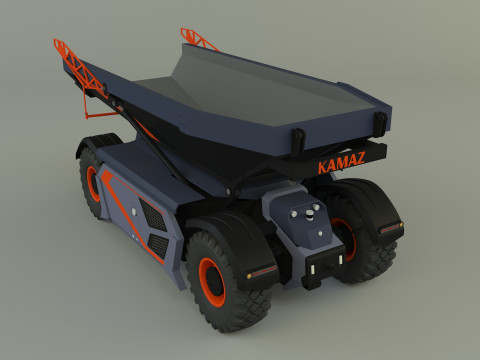 Kamaz unmanned cargo truck Model 3D
