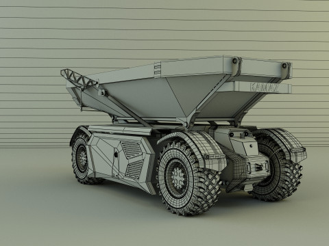 Kamaz unmanned cargo truck Model 3D