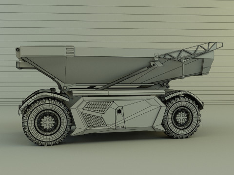 Kamaz unmanned cargo truck Model 3D