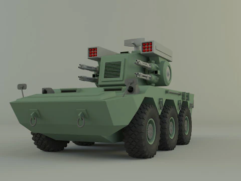 M&iacute;ssil antia&eacute;reo superf&iacute;cie-ar SAM Modelo 3D