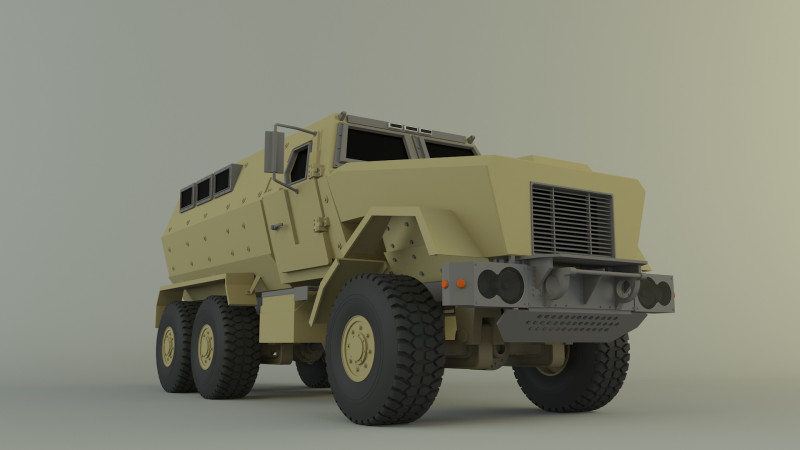 Military personnel carrier vehicle Model 3D .c4d .max .obj .3ds .fbx .stl .blend