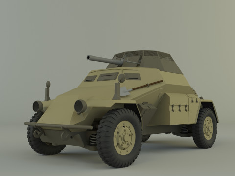 SDKFZ-222 military vehicle 3D Model