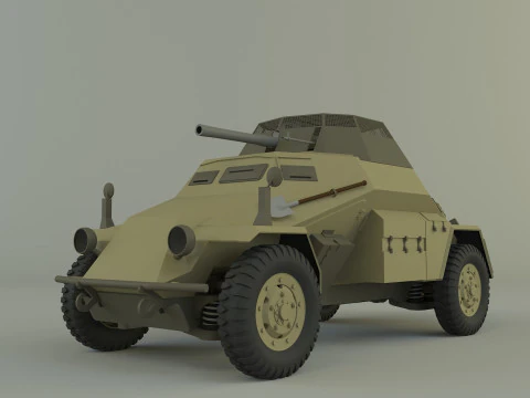 Pojazd wojskowy SDKFZ-222 Model 3D