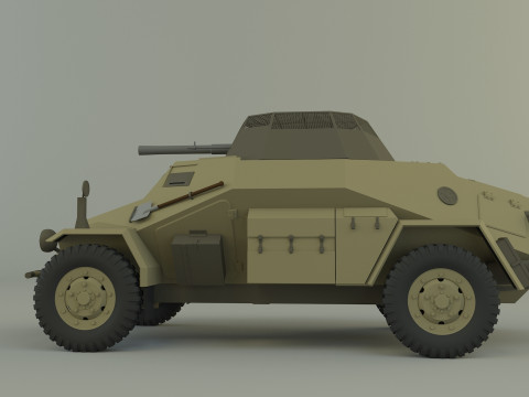 SDKFZ-222 military vehicle Modèle 3D