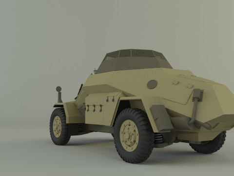 SDKFZ-222 military vehicle Modèle 3D