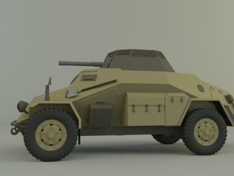 SDKFZ-222 military vehicle Modèle 3D