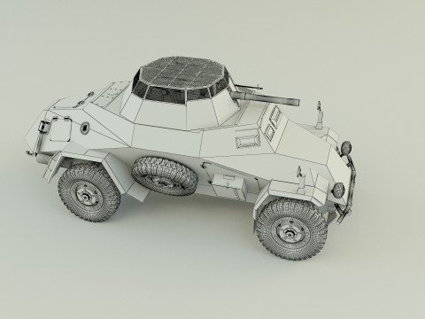 SDKFZ-222 military vehicle Modèle 3D