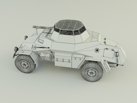 SDKFZ-222 military vehicle Modèle 3D