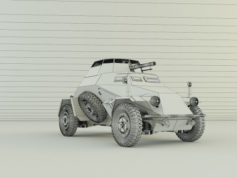 SDKFZ-222 military vehicle Modèle 3D