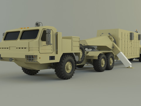 Military truck trailer an tpy 2 radar Modelo 3D