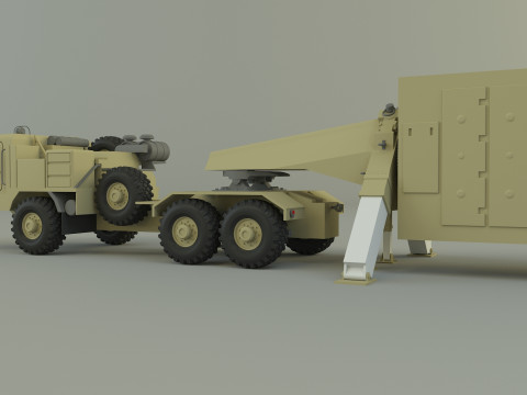 Military truck trailer an tpy 2 radar Modelo 3D