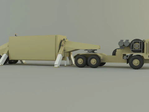 Military truck trailer an tpy 2 radar 3D Model