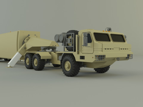 Military truck trailer an tpy 2 radar Modelo 3D