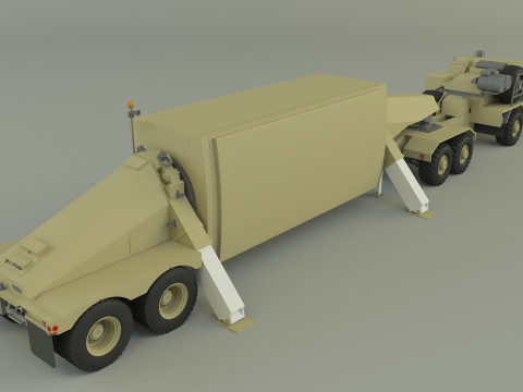 Military truck trailer an tpy 2 radar Modelo 3D