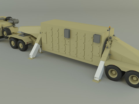 Military truck trailer an tpy 2 radar Modelo 3D