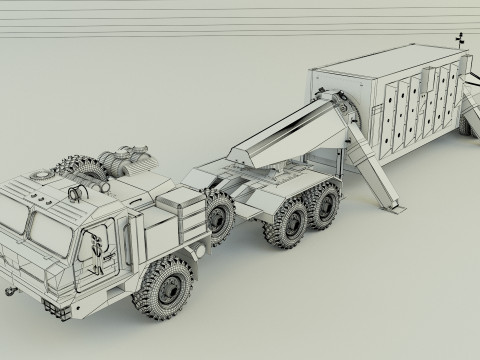 Military truck trailer an tpy 2 radar Modelo 3D