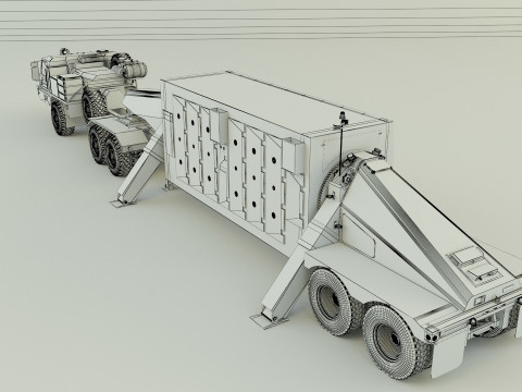 Military truck trailer an tpy 2 radar Modelo 3D
