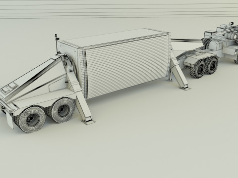 Military truck trailer an tpy 2 radar Modelo 3D