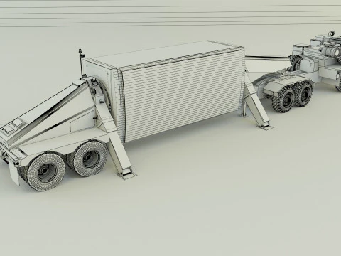 Military truck trailer an tpy 2 radar 3D Model
