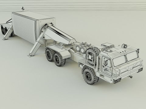 Military truck trailer an tpy 2 radar Modelo 3D