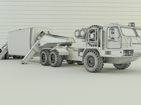 Military truck trailer an tpy 2 radar Modelo 3D