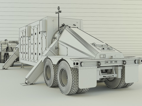 Military truck trailer an tpy 2 radar Modelo 3D