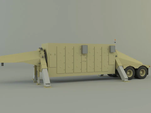 TPY 2 レーダーのトレーラー 3Dモデル