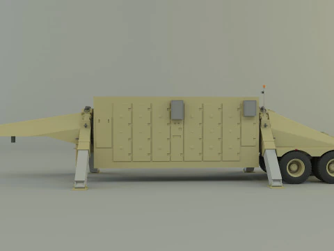 TPY 2 レーダーのトレーラー 3Dモデル