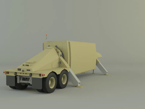 TPY 2 レーダーのトレーラー 3Dモデル