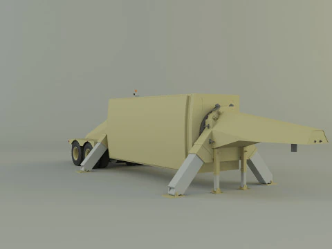 TPY 2 レーダーのトレーラー 3Dモデル