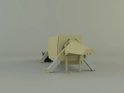 TPY 2 レーダーのトレーラー 3Dモデル