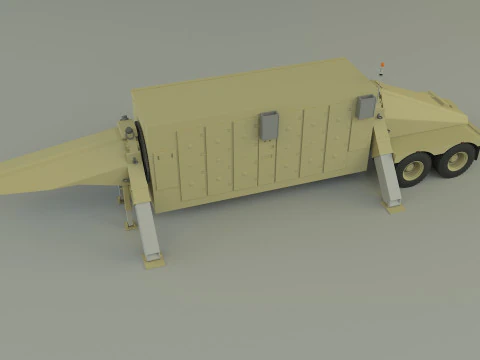 TPY 2 レーダーのトレーラー 3Dモデル