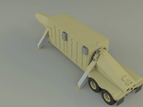 TPY 2 レーダーのトレーラー 3Dモデル