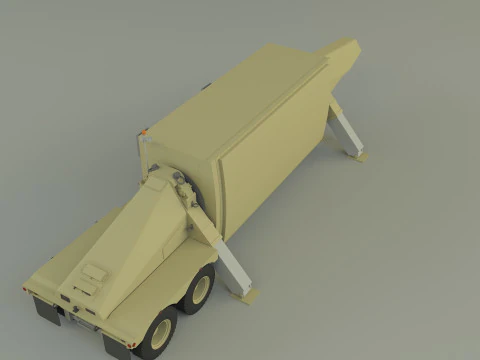 TPY 2 レーダーのトレーラー 3Dモデル