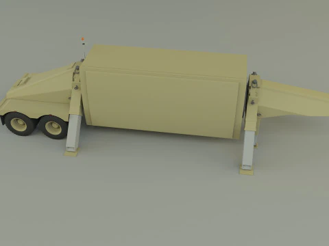 TPY 2 レーダーのトレーラー 3Dモデル