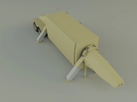 TPY 2 レーダーのトレーラー 3Dモデル