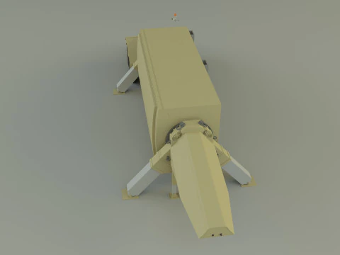 TPY 2 レーダーのトレーラー 3Dモデル