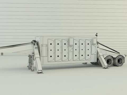 TPY 2 レーダーのトレーラー 3Dモデル