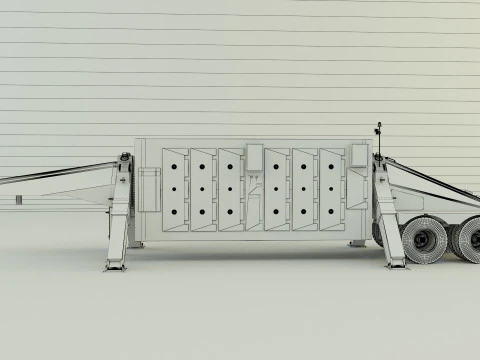 TPY 2 レーダーのトレーラー 3Dモデル