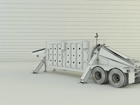 TPY 2 レーダーのトレーラー 3Dモデル