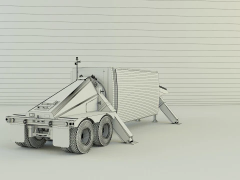 TPY 2 レーダーのトレーラー 3Dモデル