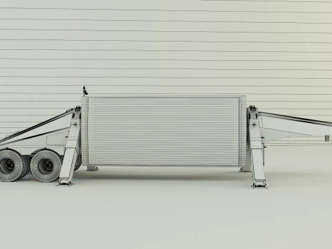 TPY 2 レーダーのトレーラー 3Dモデル