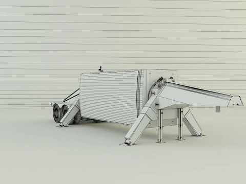 TPY 2 レーダーのトレーラー 3Dモデル