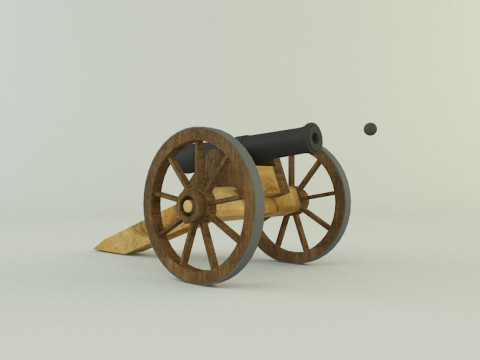 9-5mm cannon Low-poly Modelo 3D