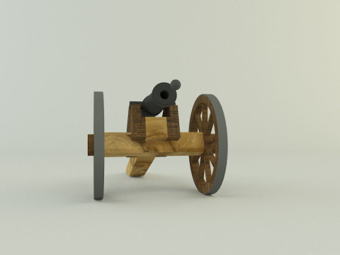 9-5mm cannon Low-poly 3D Модель