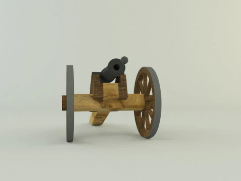9-5mm cannon Low-poly 3D Model
