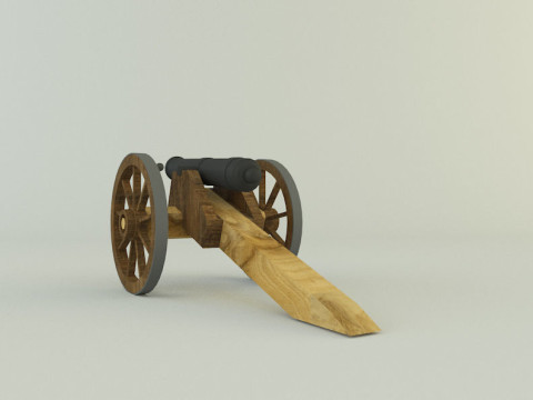 9-5mm cannon Low-poly 3D Модель